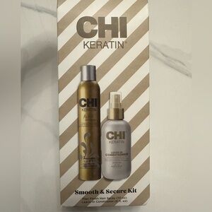 New Chi Keratin Smooth & Secure Kit, Hair Spray and Leave-In Conditioner